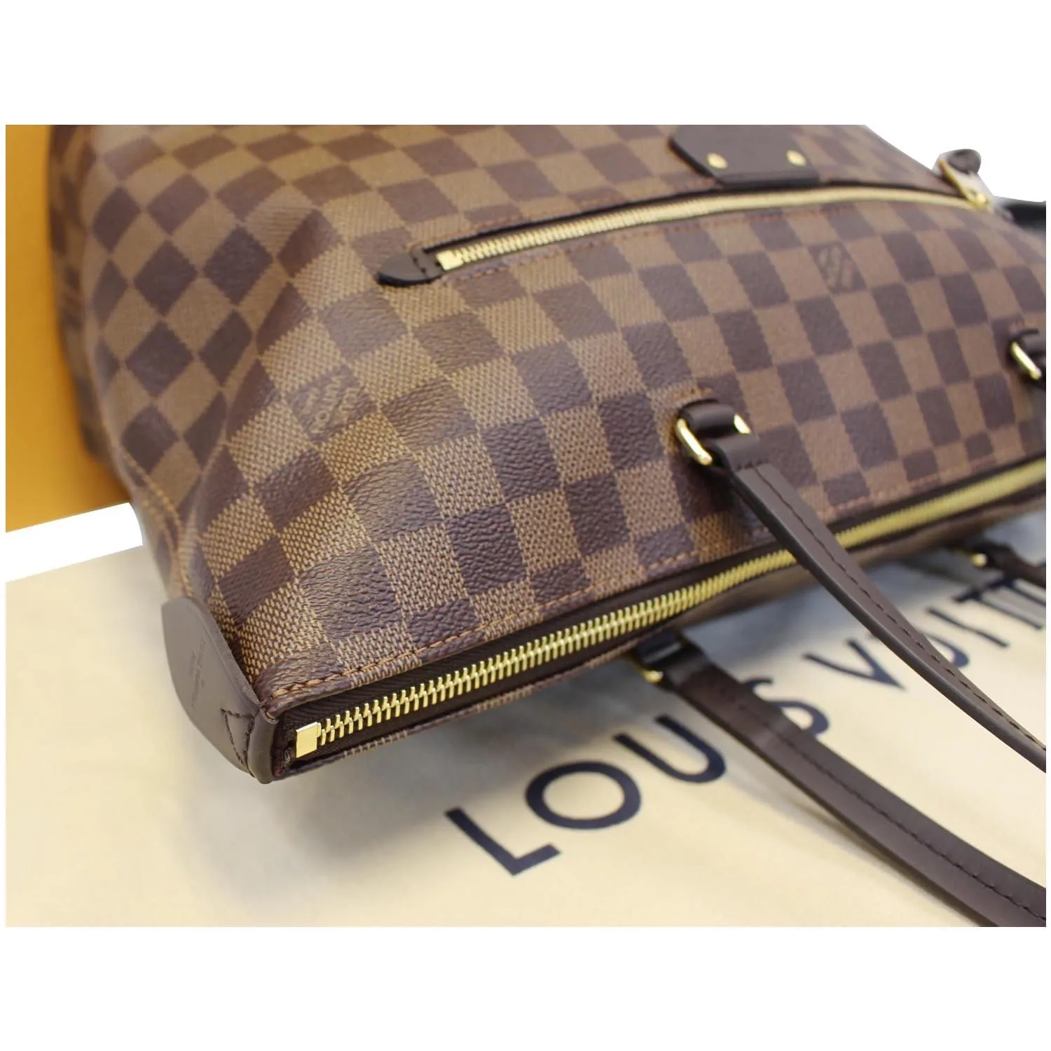LOUIS VUITTON Iena MM Damier Ebene Shoulder Bag Brown