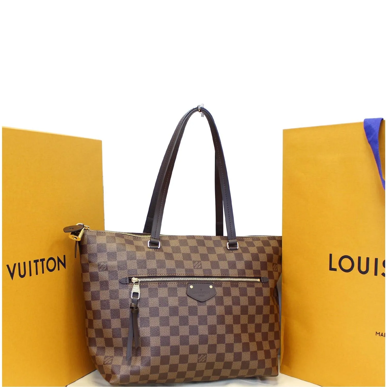 LOUIS VUITTON Iena MM Damier Ebene Shoulder Bag Brown