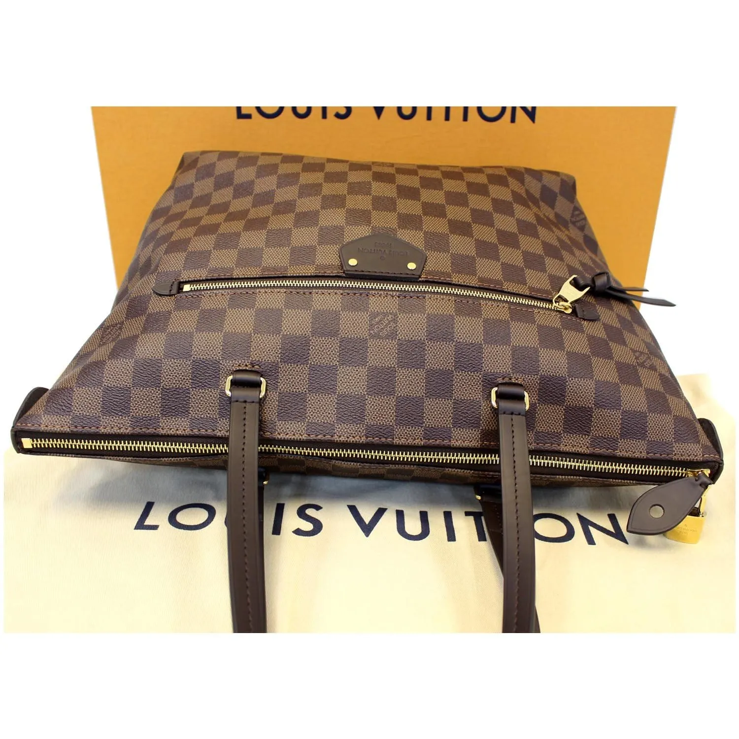 LOUIS VUITTON Iena MM Damier Ebene Shoulder Bag Brown