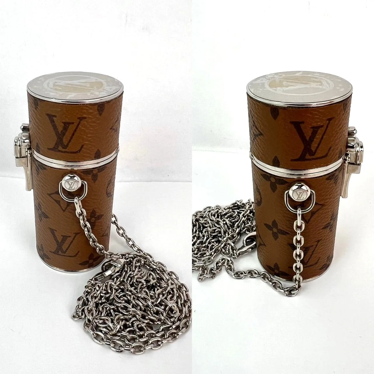 Louis Vuitton Reverse Monogram Chain Lipstick Case