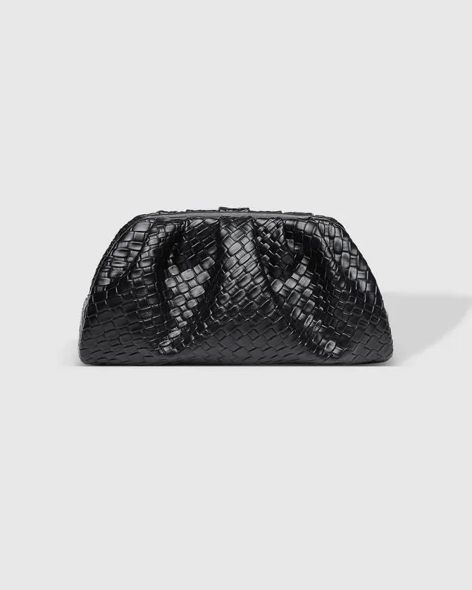 LOUNENHIDE Macy Woven Clutch - Black