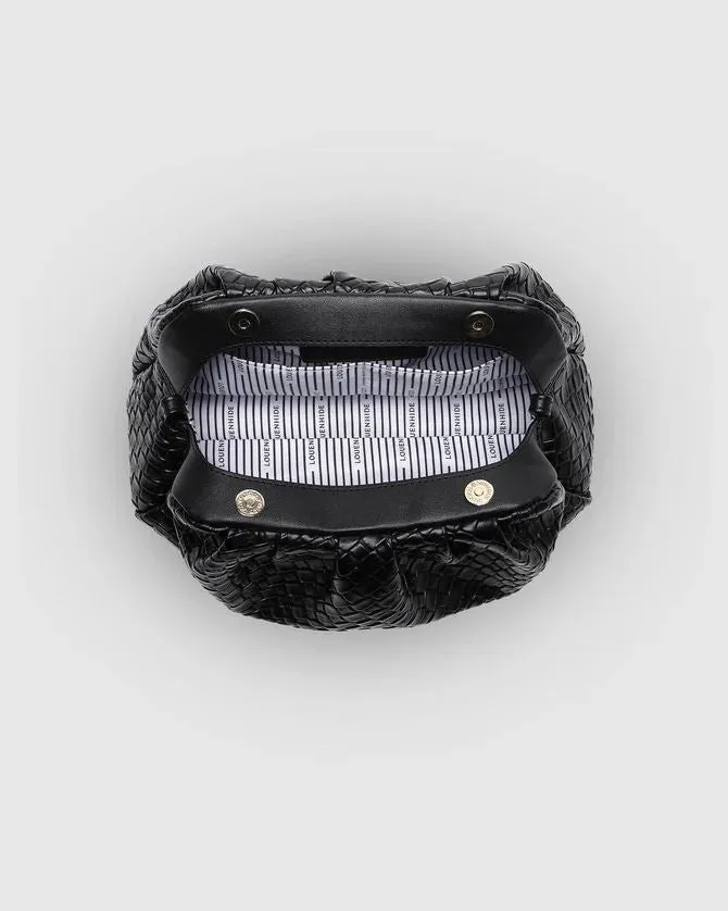 LOUNENHIDE Macy Woven Clutch - Black