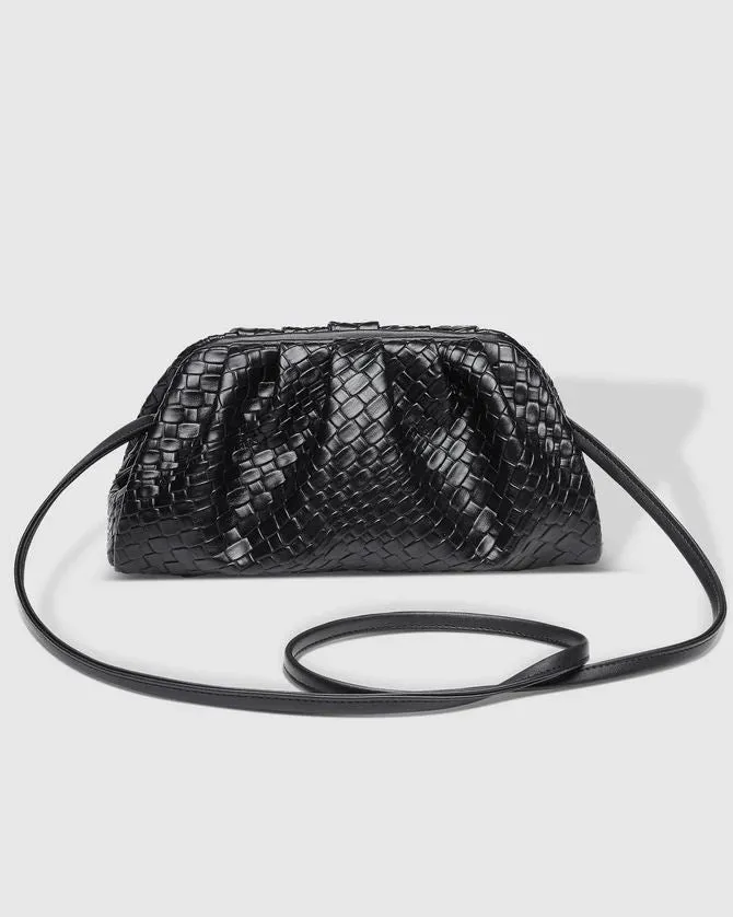 LOUNENHIDE Macy Woven Clutch - Black
