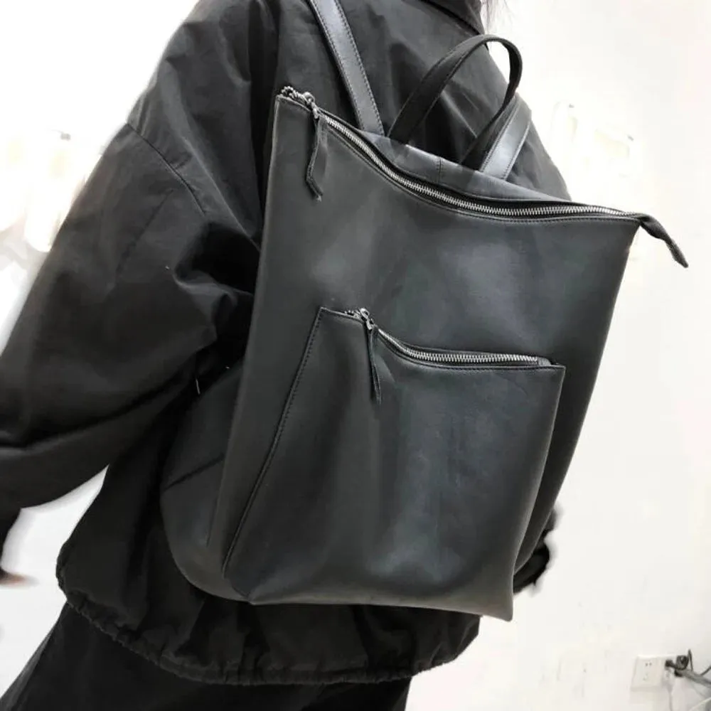 Luna Square Backpack Women's Minimalist Backpack in Black - One Size
