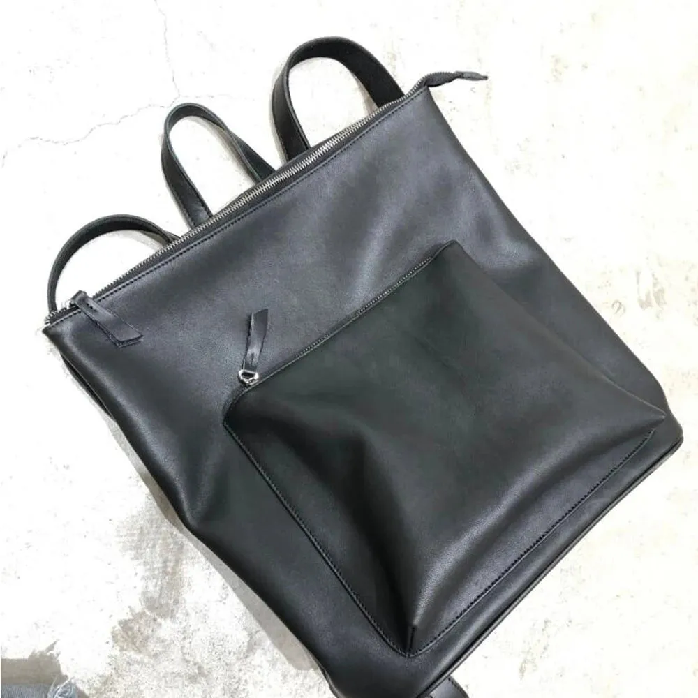 Luna Square Backpack Women's Minimalist Backpack in Black - One Size