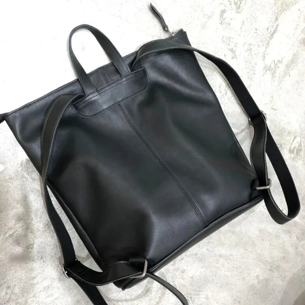 Luna Square Backpack Women's Minimalist Backpack in Black - One Size