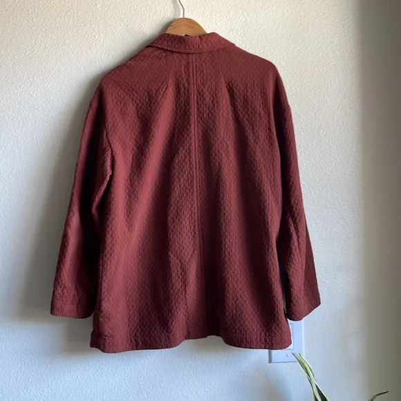 Madewell Diamond Jacquard Shaw Blazer Jacket Coat Stained Mahogany L