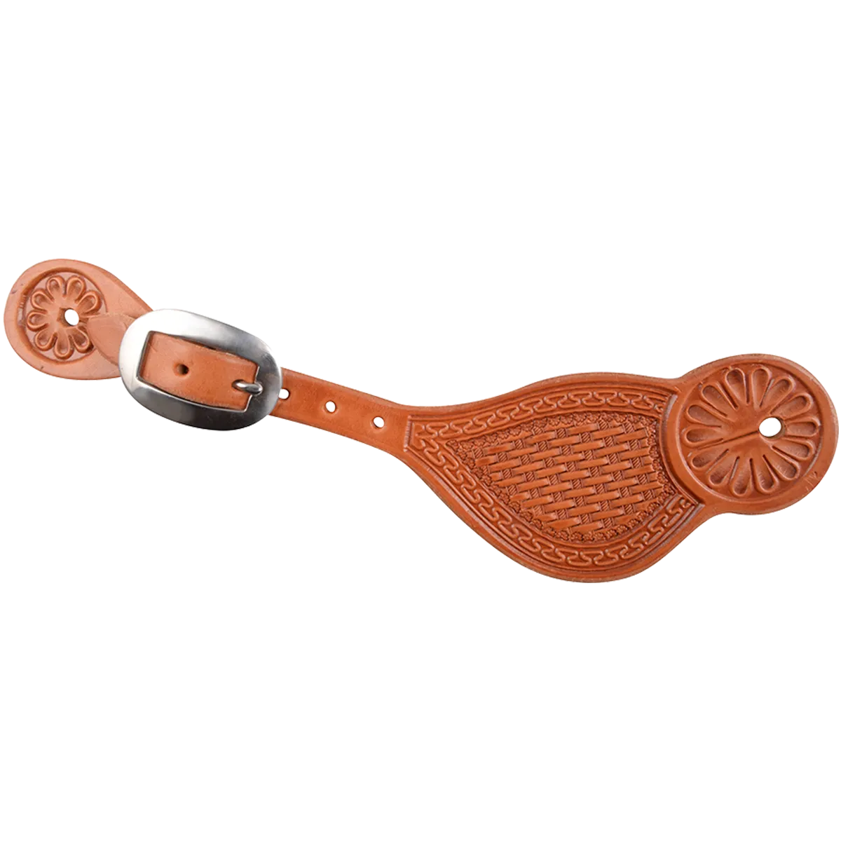 Martin San Carlos and Basket Tooled Tombstone Spur Straps