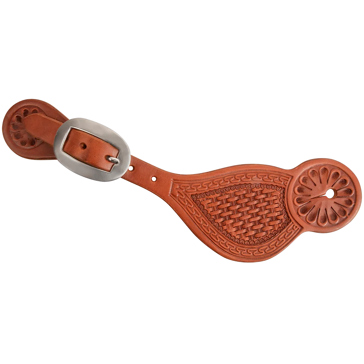 Martin San Carlos and Basket Tooled Tombstone Spur Straps