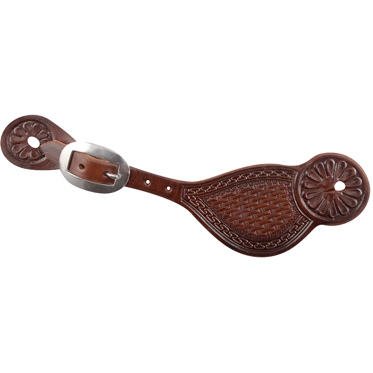Martin San Carlos and Basket Tooled Tombstone Spur Straps