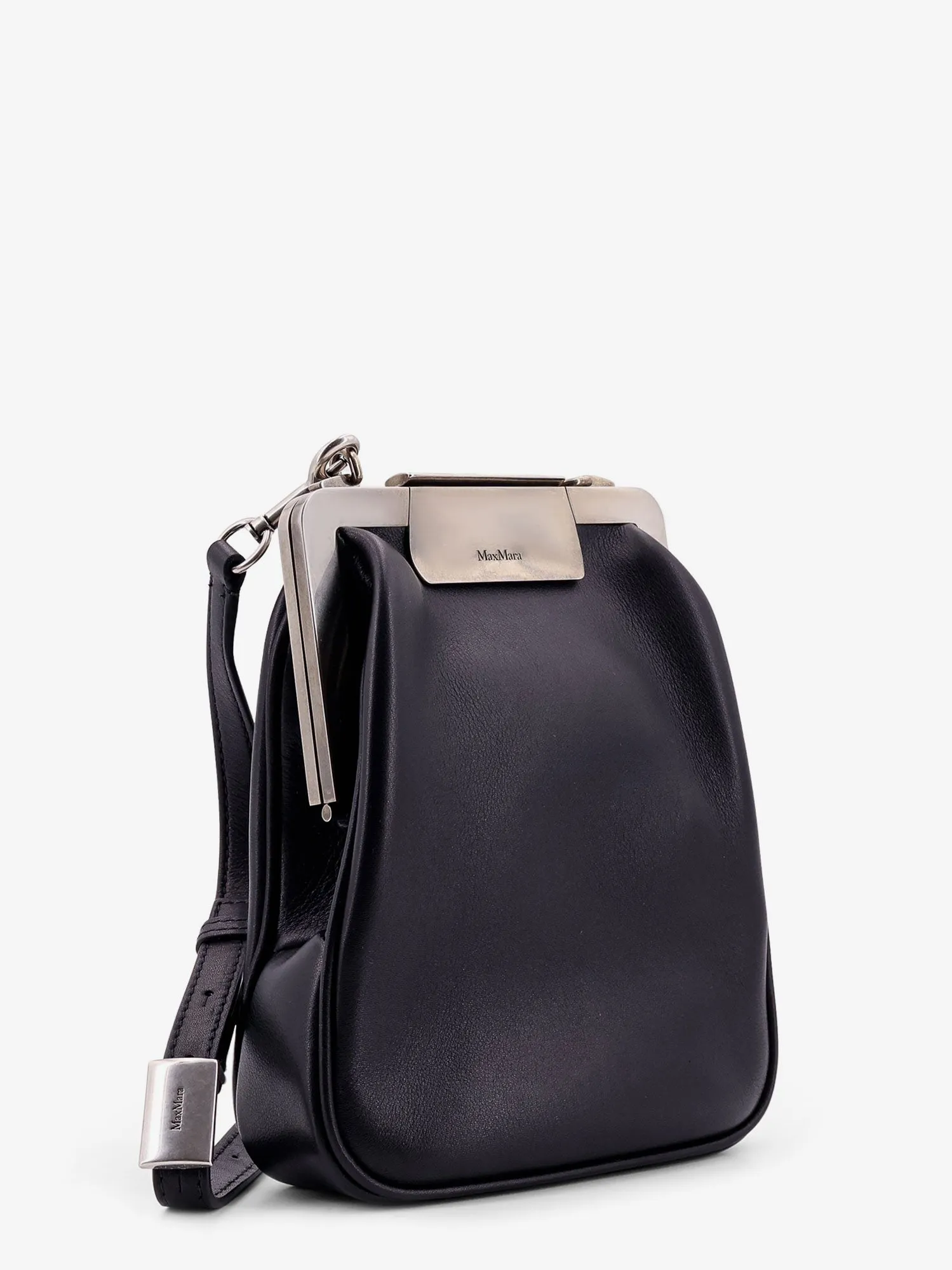 Max Mara Leather Handbag With Metal Logoed Detail
