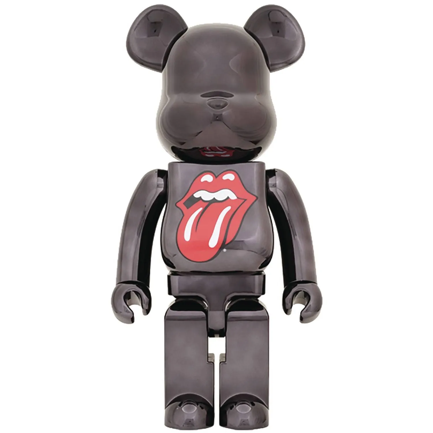 Medicom Japan Rolling Stones Lips & Tongue Black Chrome 1000% Bearbrick MAY228358I