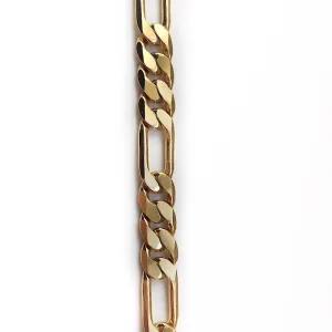 Medium Gold Figaro Link Chain by the Inch (#771)