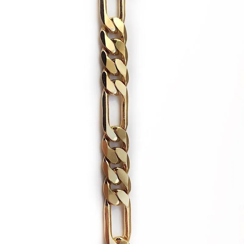 Medium Gold Figaro Link Chain by the Inch (#771)