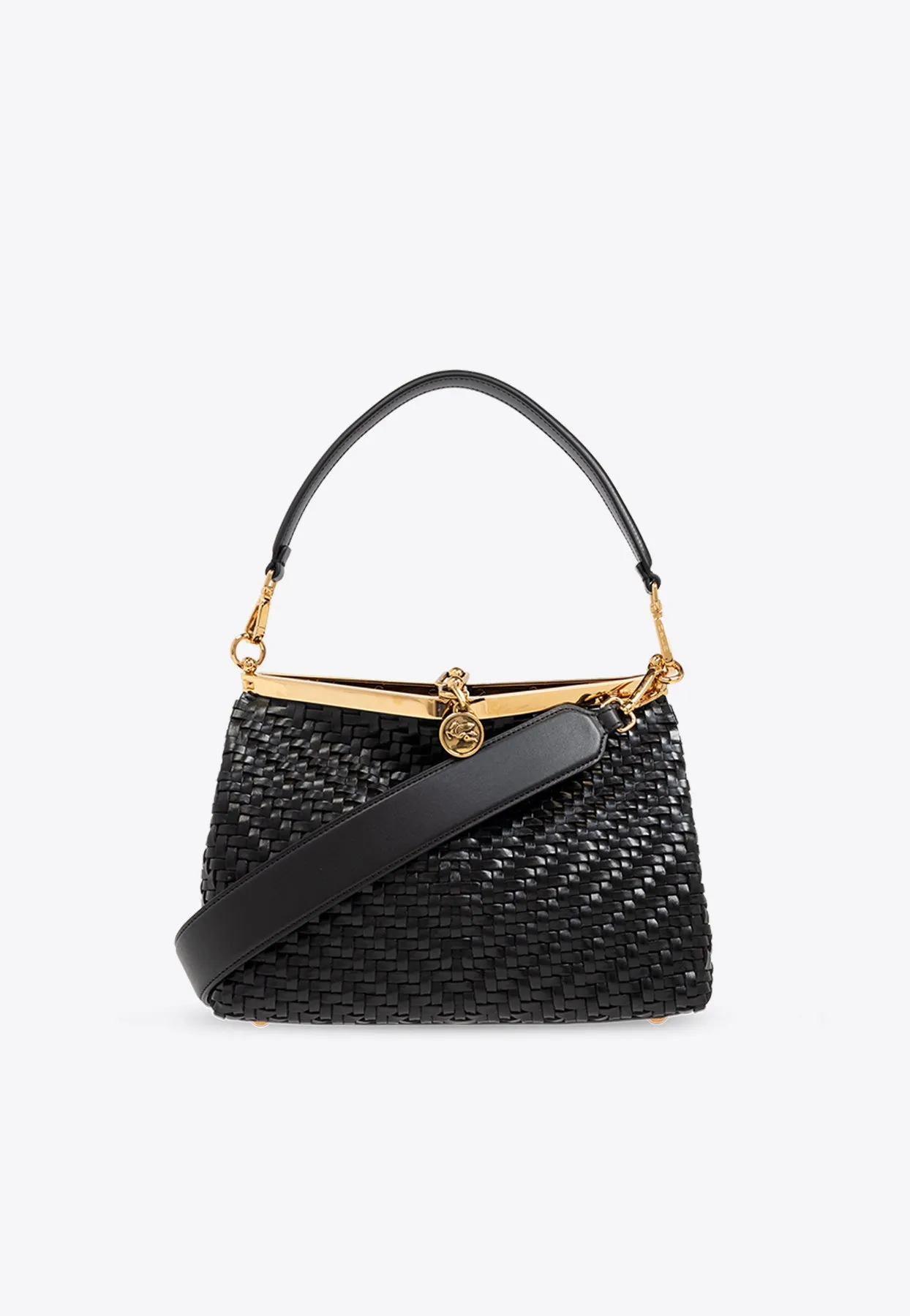 Medium Vela Woven Shoulder Bag