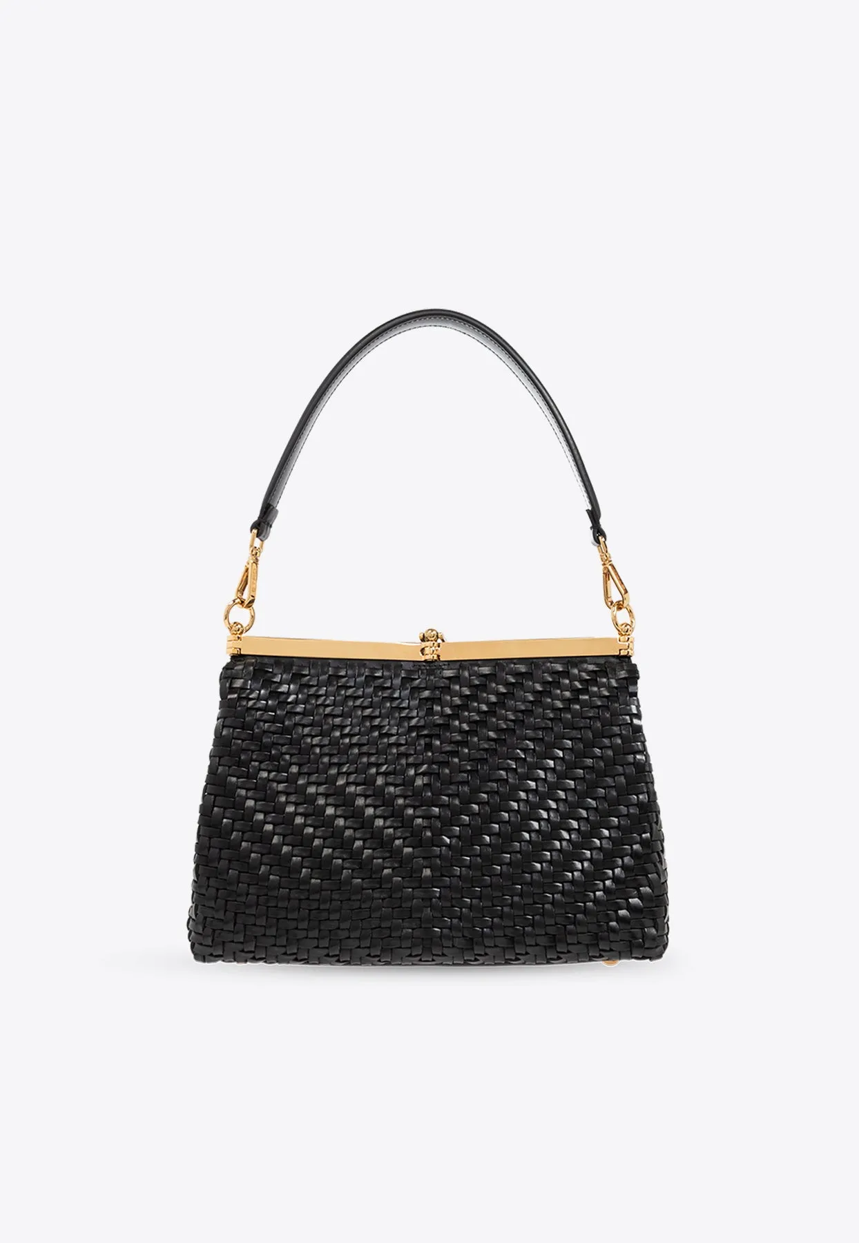 Medium Vela Woven Shoulder Bag