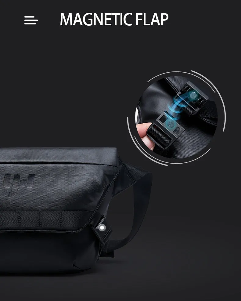 Men's Prime Messenger Bag All Black Crossbody Bag 11-inches Tablet Bag