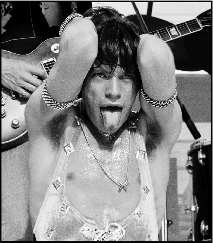 Mick Jagger in Concert, Melbourne 1973 by Richard Crawley