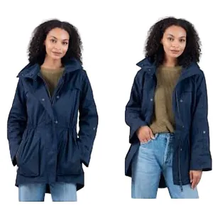 My Anorak Navy Blue Water Repellent Hidden Hood Jacket Size S