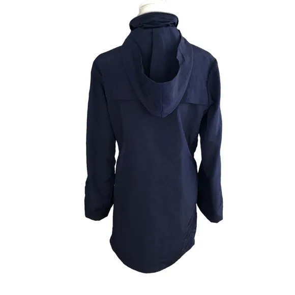 My Anorak Navy Blue Water Repellent Hidden Hood Jacket Size S