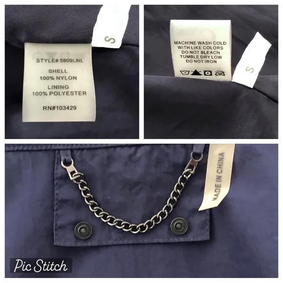 My Anorak Navy Blue Water Repellent Hidden Hood Jacket Size S