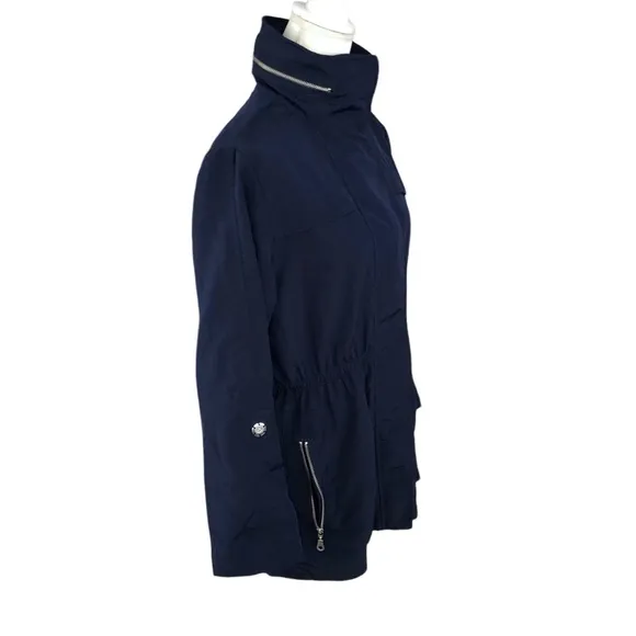 My Anorak Navy Blue Water Repellent Hidden Hood Jacket Size S