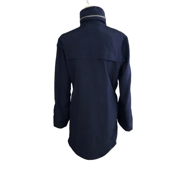 My Anorak Navy Blue Water Repellent Hidden Hood Jacket Size S