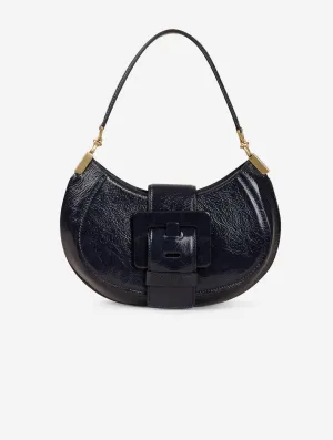 Navy blue patent leather KISS ME bag