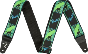 Neon Monogrammed Strap, Blue and Green, 2"
