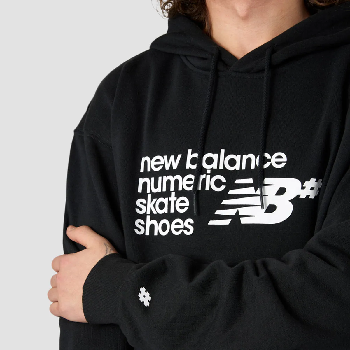 New Balance Logo Pullover Hoodie Black