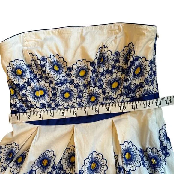 NEW Moulinette Soeurs Anthropologie Blue Forget-Me-Not Strapless Dress Size 4