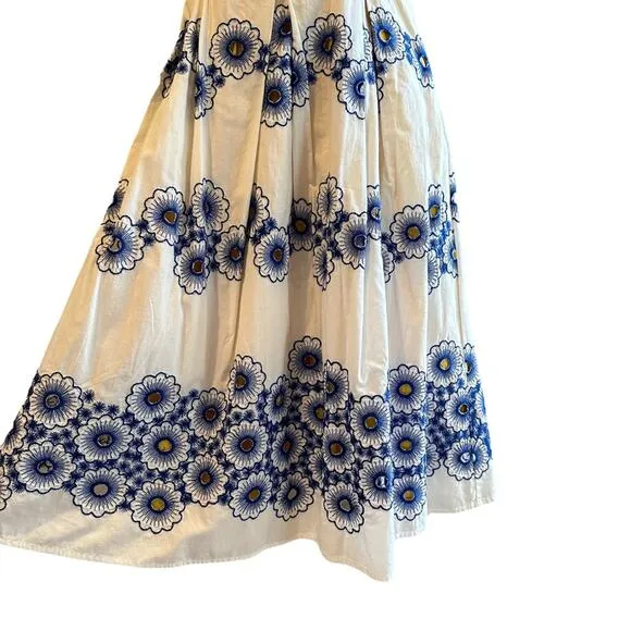NEW Moulinette Soeurs Anthropologie Blue Forget-Me-Not Strapless Dress Size 4