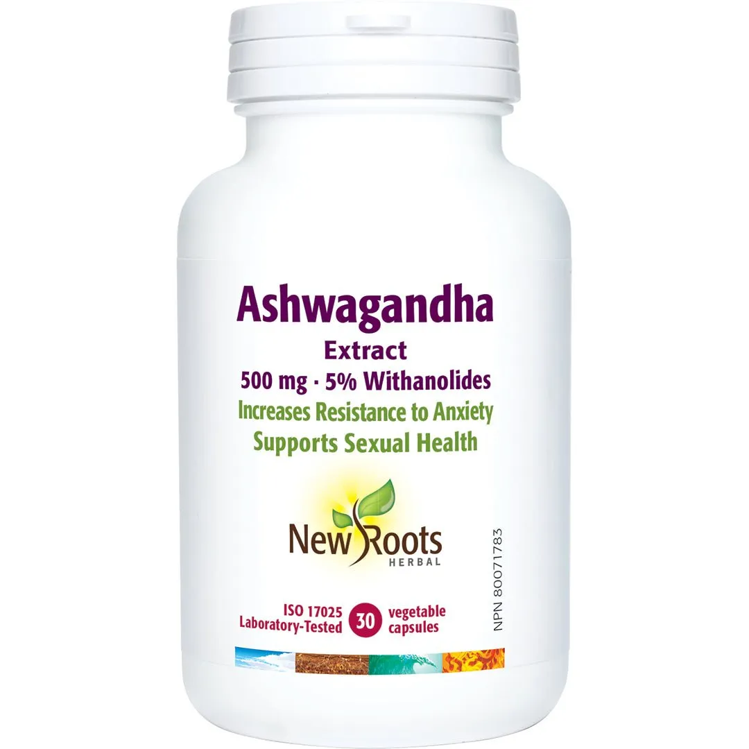 New Roots Ashwagandha 500mg  30 Veg Capsules