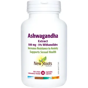 New Roots Ashwagandha 500mg  30 Veg Capsules