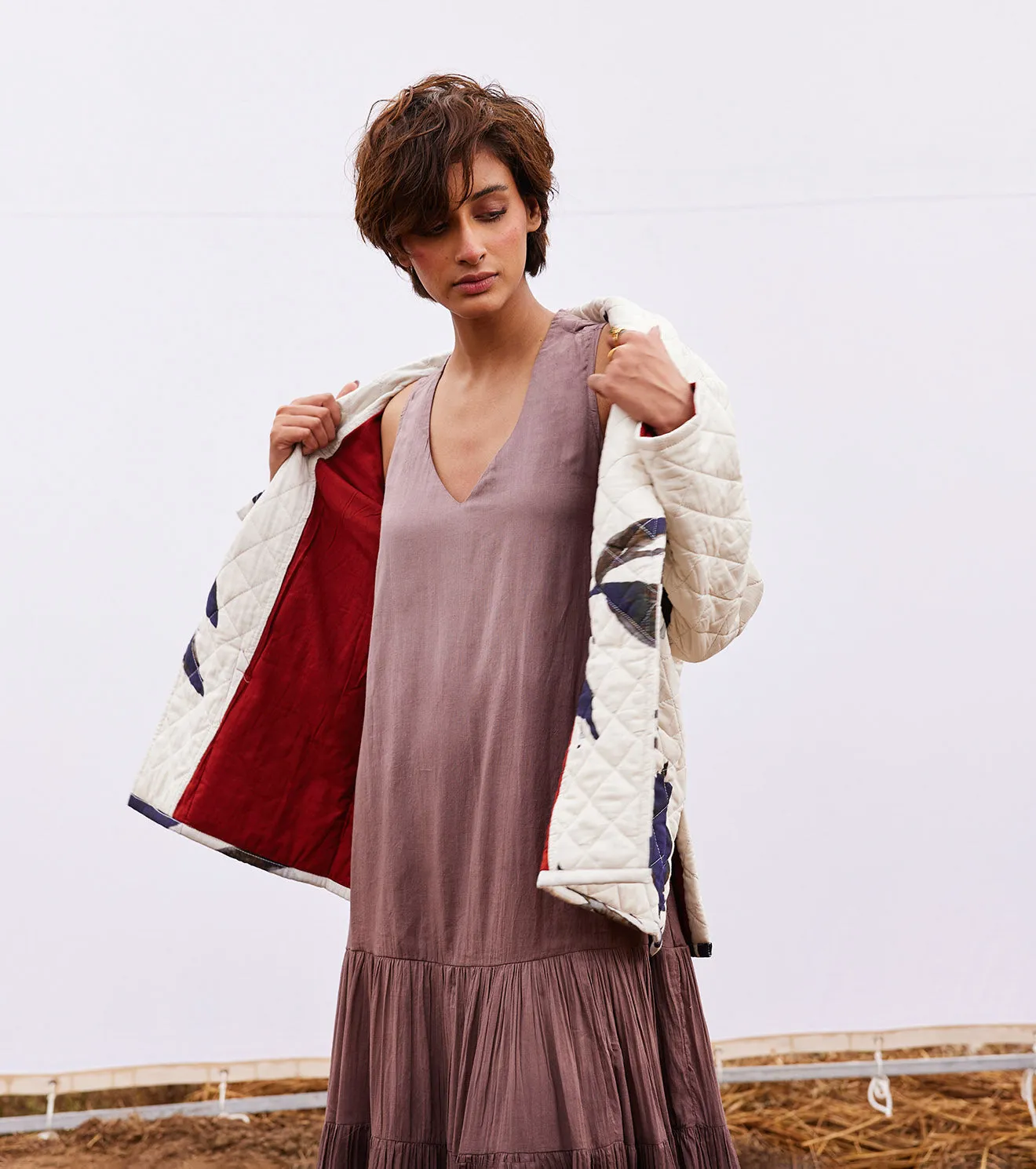 New Season Spring Summer 2025-Jacket-Cotton Mul Raven Off white & black-KW911-Fashion Edit Diana by Khara Kapas
