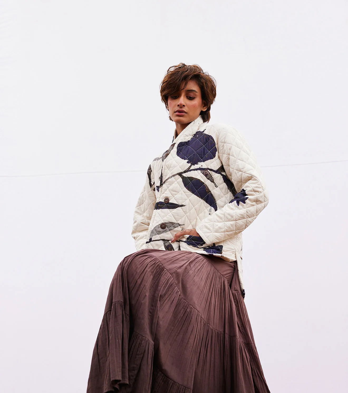 New Season Spring Summer 2025-Jacket-Cotton Mul Raven Off white & black-KW911-Fashion Edit Diana by Khara Kapas