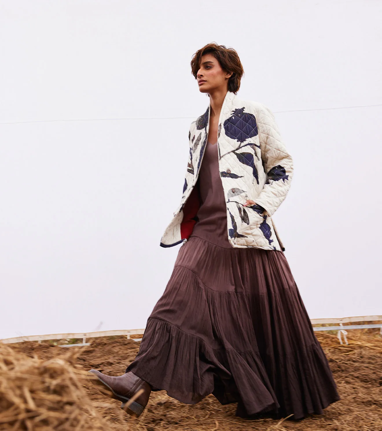 New Season Spring Summer 2025-Jacket-Cotton Mul Raven Off white & black-KW911-Fashion Edit Diana by Khara Kapas