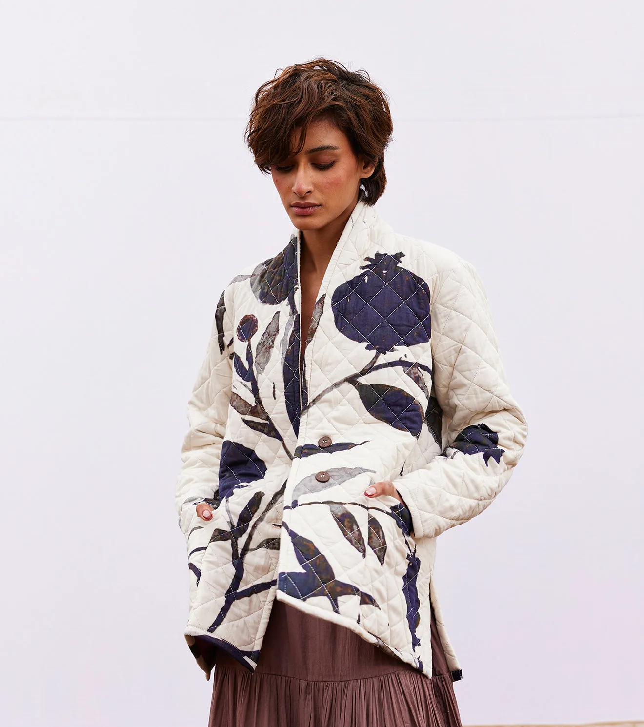 New Season Spring Summer 2025-Jacket-Cotton Mul Raven Off white & black-KW911-Fashion Edit Diana by Khara Kapas