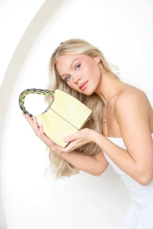 Nora Braided Handle Bucket Bag - Pale Yellow