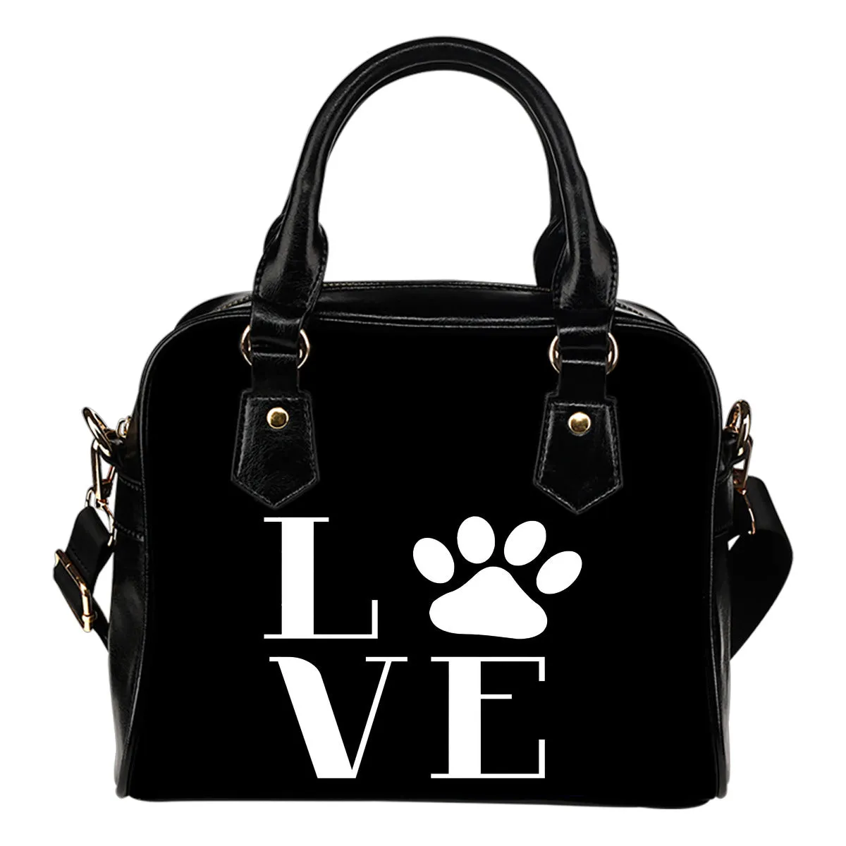 NP Love Dogs Leather Shoulder Handbag