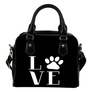NP Love Dogs Leather Shoulder Handbag