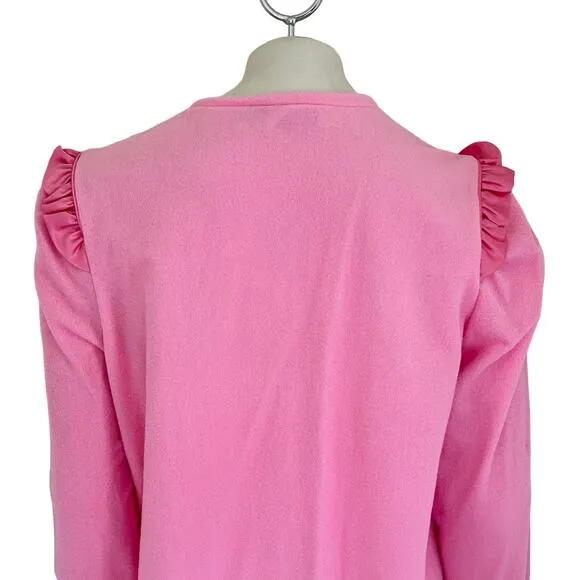 NWT VTG VANDEMERE 1/2 Zip Brushed Fleece Robe Housecoat in Pink SZ M