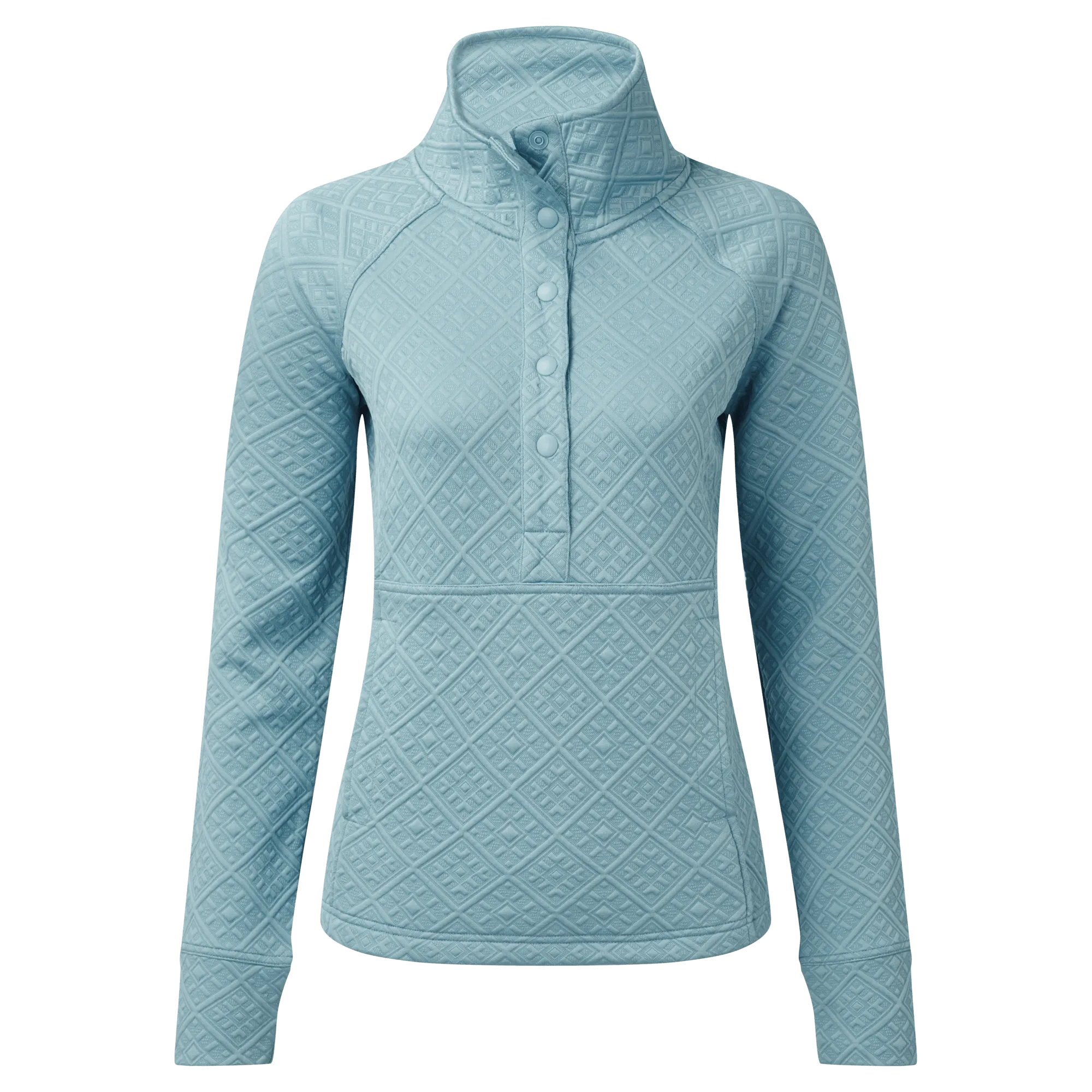 Nyano Snap Mock Neck - Arctic Blue