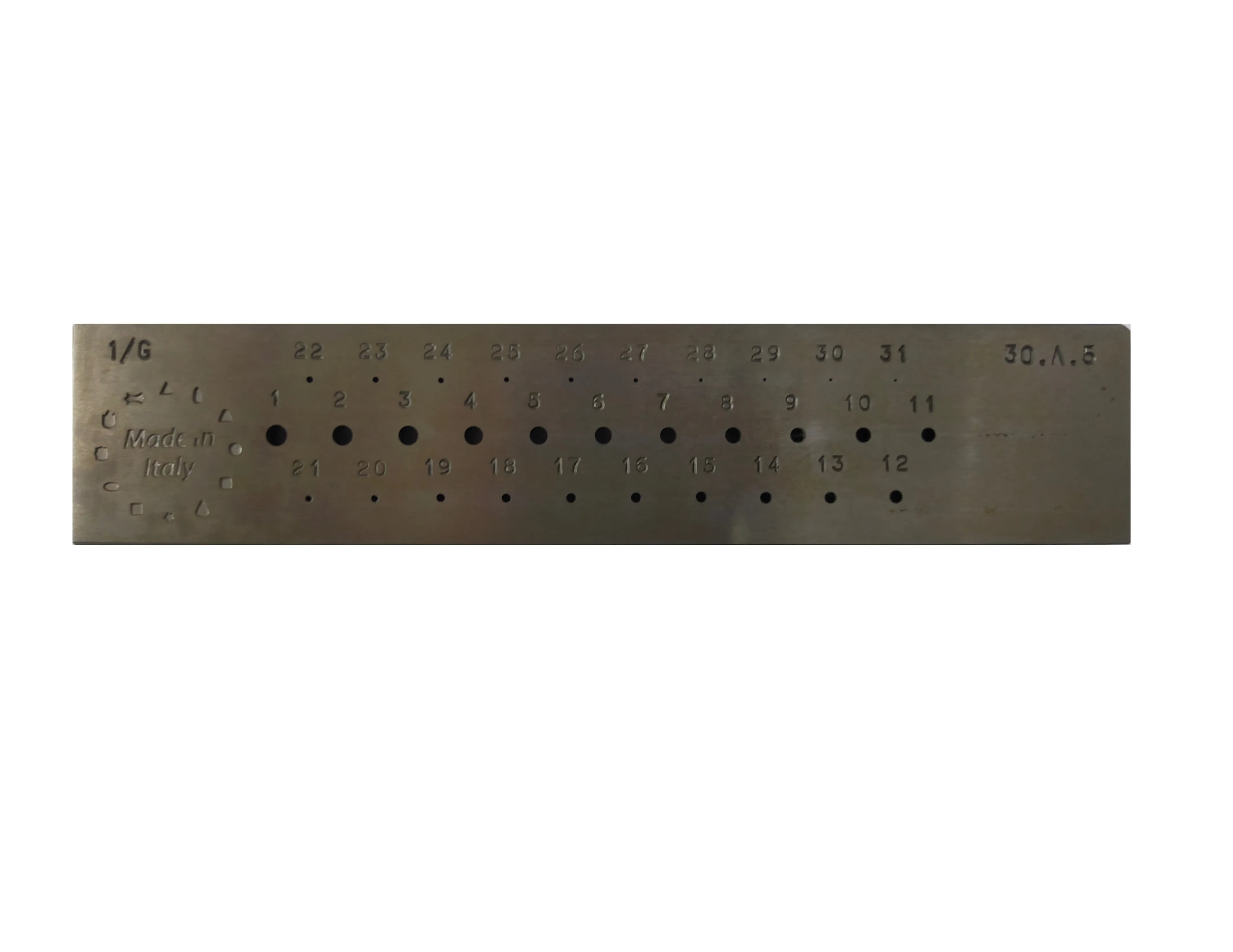 Omo Italy Jewellery Crafting Drawplate: ROUND 3mm to 0.5mm with 31 Precise Holes