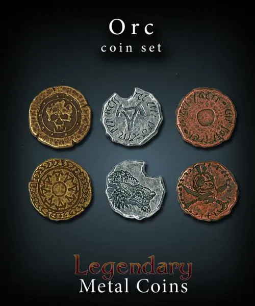 Orc Coin Set Legendary Metal Coins