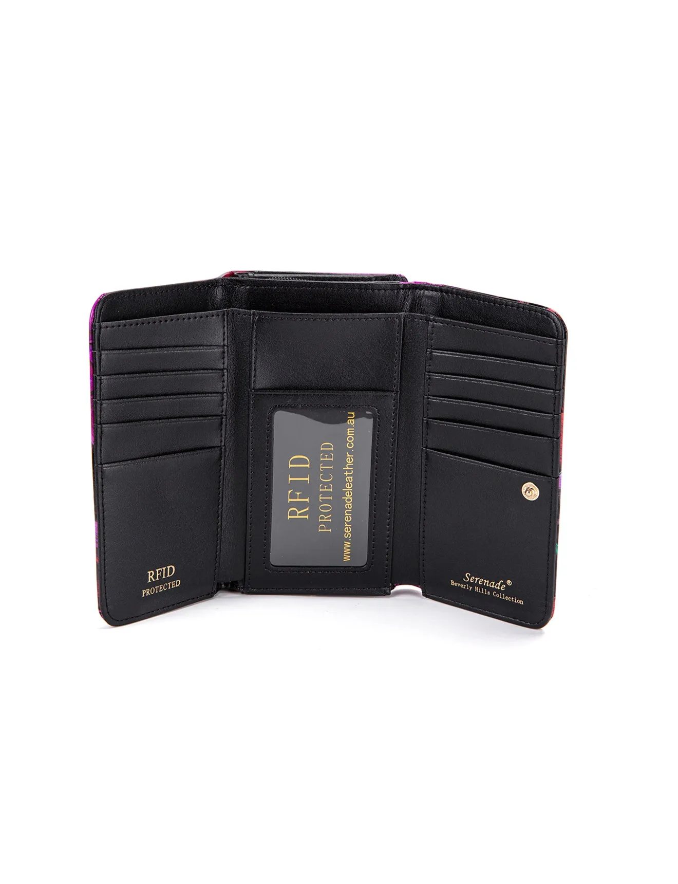 ORCHID MED LEATHER RFID WALLET- WSF1502
