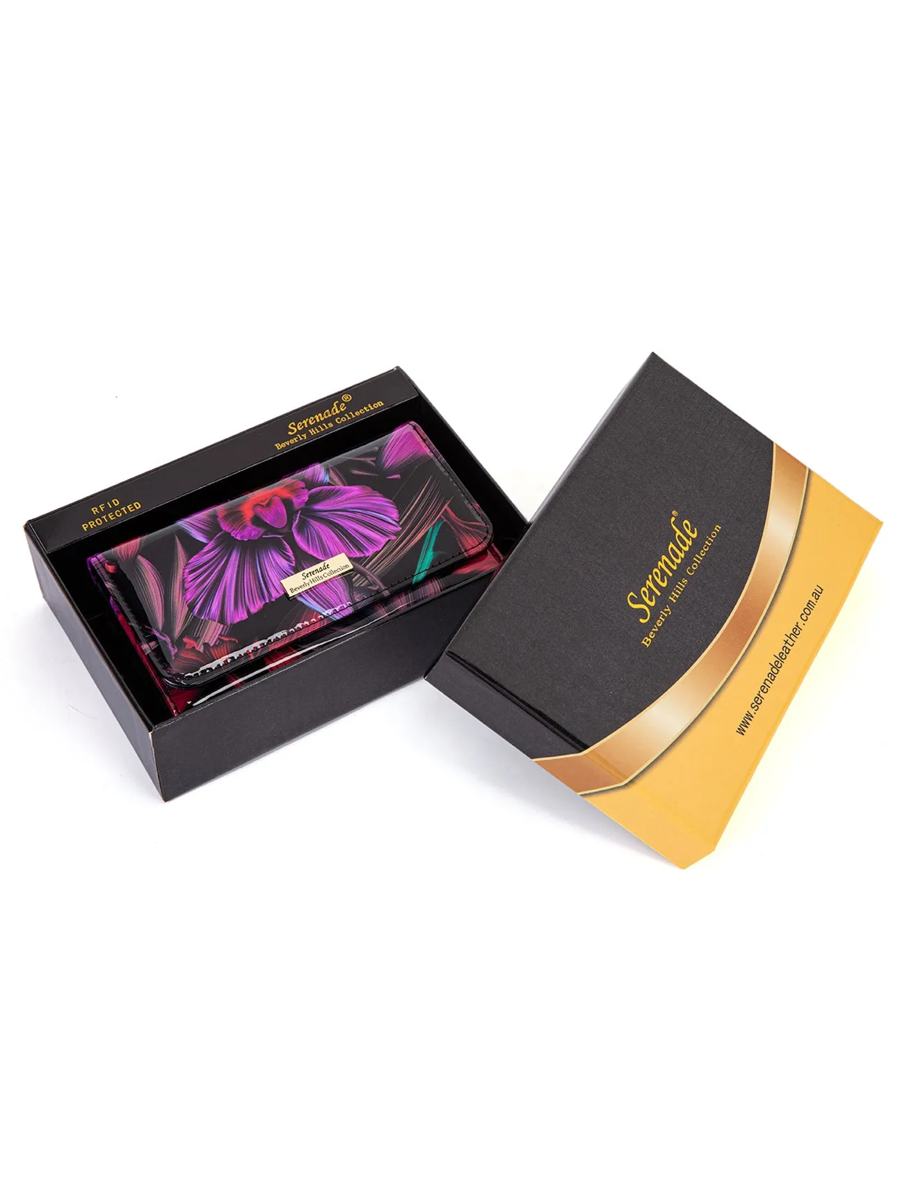 ORCHID MED LEATHER RFID WALLET- WSF1502