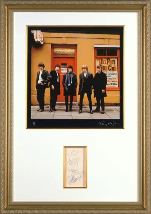 ORIGINAL ROLLING STONES AUTOGRAPHS WITH HISTORIC FINE ART PHOTOGRAPH