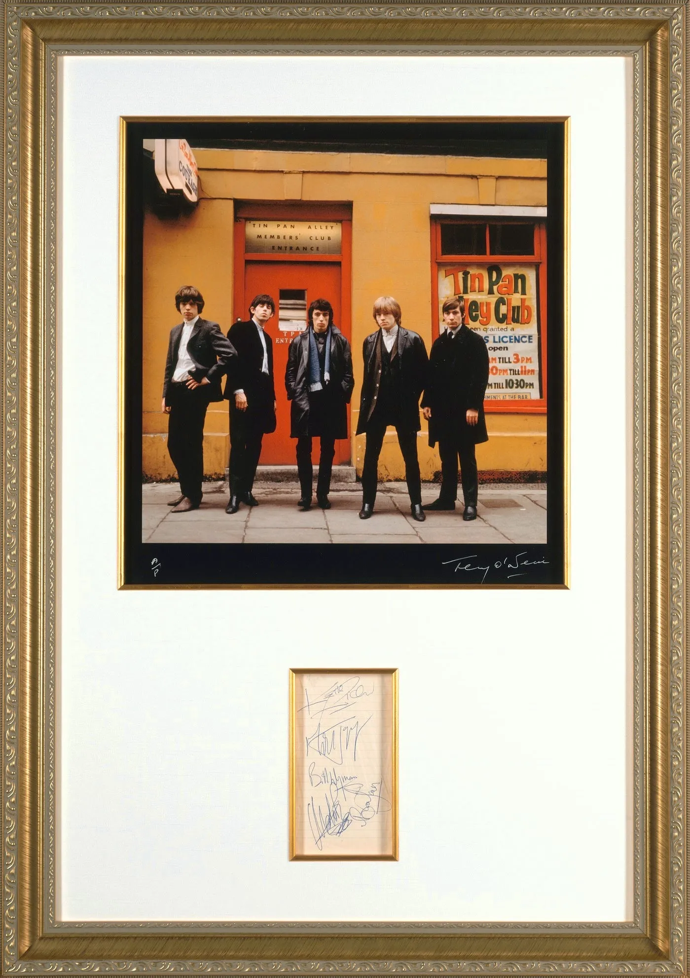 ORIGINAL ROLLING STONES AUTOGRAPHS WITH HISTORIC FINE ART PHOTOGRAPH