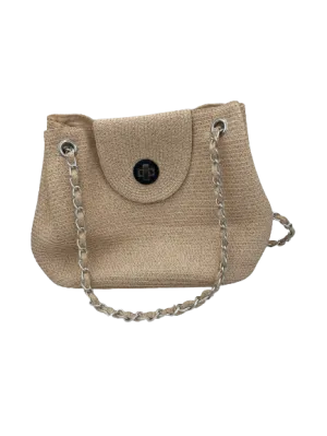 Paper & Straw Peach Shoulder Bag